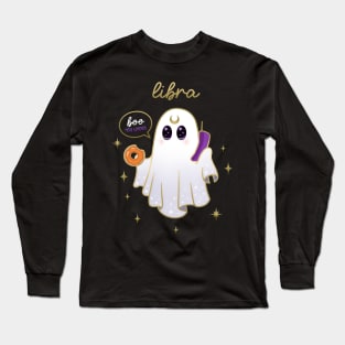 Libra Boo donut Ghost Long Sleeve T-Shirt